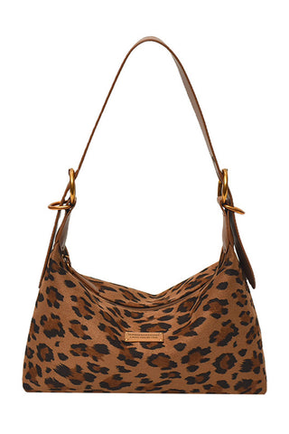 Polka Dot and Leopard Print Shoulder Bag