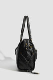 Studded Handle Zip Pocket Tote Bag