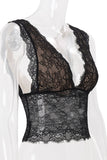 Floral Lace V-Neck Sleeveless Crop Tank