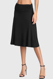 Ruched Waistband A-Line Midi Skirt