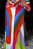 Geometric Print Maxi Skirt