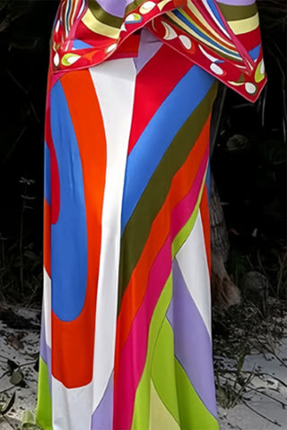 Geometric Print Maxi Skirt
