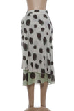 Polka Dot Ruffle Wrap Midi Skirt
