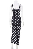 Polka Dot Bodycon Midi Dress