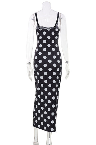Polka Dot Bodycon Midi Dress