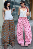 Polka Dot High-Waist Wide Leg Casual Pants