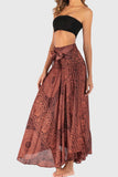 Mandala Print Tie-Waist Midi Dress