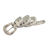 Piano Key Rhinestone Buckle Belt