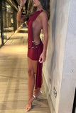 Backless One-Shoulder Cutout Mini Dress