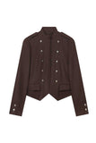 Double-Breasted Stand Collar Military Jacket