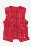 Button-Front Polka Dot Tank Top