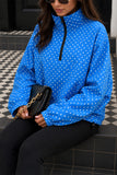 Polka Dot Half-Zip Pullover Jacket