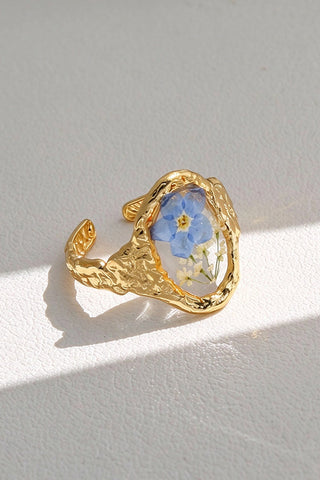 Floral Resin Statement Ring