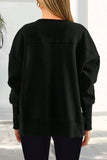 Crew Neck Side Slit Sweatshirt