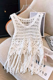 Crochet Fringe Floral Tank Top