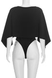 One-Shoulder Flutter Sleeve Bodysuit