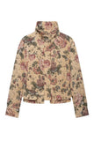 Floral Mock Neck Cropped Jacket