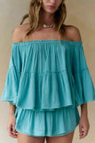 Off-Shoulder Relaxed Short Set