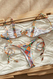 Patterned Bikini Set with Adjustable Straps