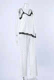 Polka Dot Lace Trim Cami Pajama Set