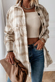 Plaid Button-Front Long Sleeve Shacket