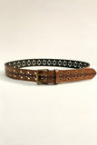 Metal Eyelet Cutout Waist Belt