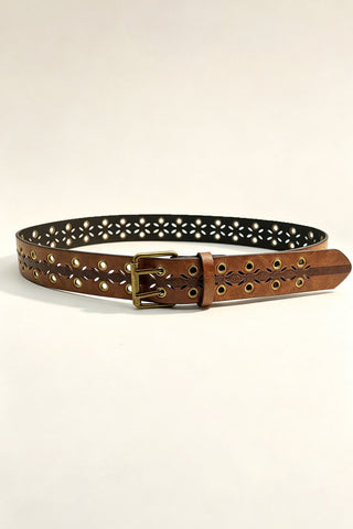 Metal Eyelet Cutout Waist Belt