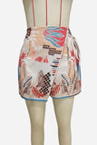 Wrap-Style Printed Skirt Shorts