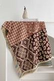 Mixed Print Patchwork Fringe Wrap Scarf