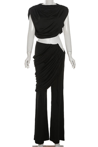 Draped Two-Piece Pants Set