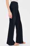 Satin Smocked Waist Wide-Leg Casual Pants