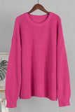 Textured Knit Crew Neck Oversized Sweater