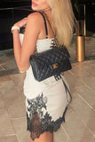 Lace Trim Corset Mini Skirt Set