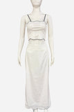 Scalloped Trim Two-Piece Skirt Set