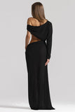 One-Shoulder Cutout Maxi Casual Dress