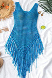V-Neck Sleeveless Fringe Crochet Blouse