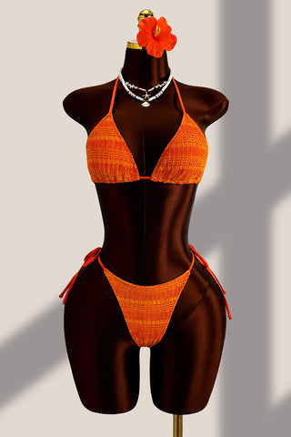 Halter Bikini Set with Sheer Cover-Up