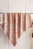Paisley Print Fringed Square Scarf