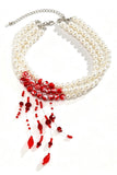 Layered Beaded Drop Pendant Necklace