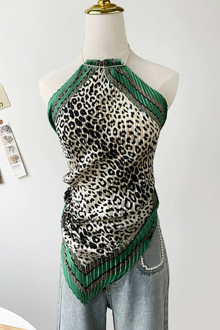 Pleated Halter Tank Top