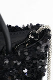 Sequin Bucket Bag with Chain Strap