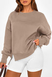 Crew Neck Side Slit Pullover
