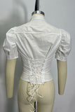 Corset Lacing Chest Cutout Mock Neck Tank Top