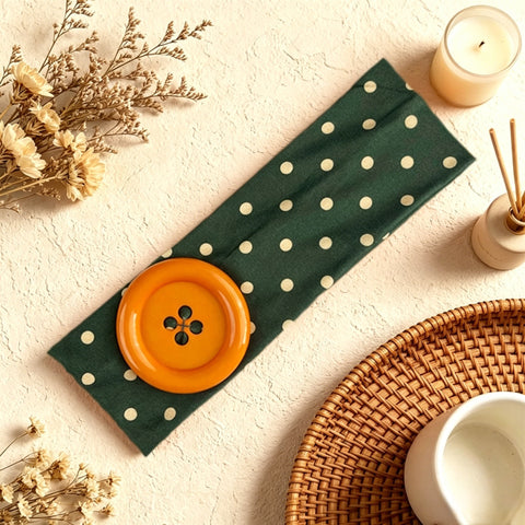 Button Accent Polka Dot Headband