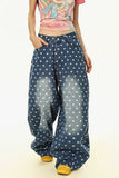 Polka-Dot Barrel Jeans