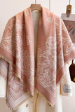 Floral Print Fringed Wrap Scarf