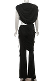 Draped Two-Piece Pants Set