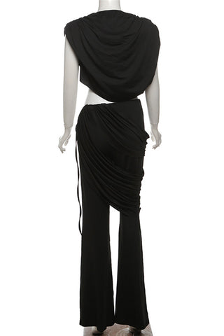 Draped Two-Piece Pants Set