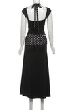 Halter Neck Polka Dot Skirt Set
