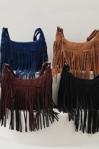 Bohemian Tassel Suede Hobo Bag